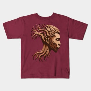 Afrocentric Man Wooden Carving Kids T-Shirt